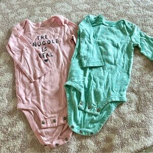 💝 Baby Bodysuit Set - Pink and Green
